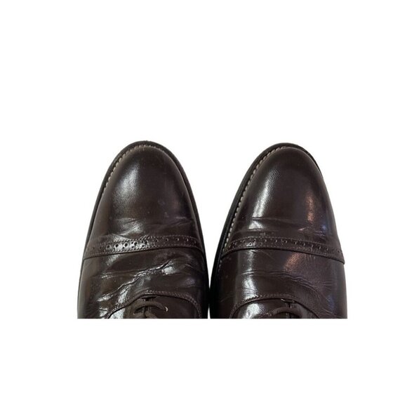 Stacy Baldwin Leather Dark Brown Men's Cap Toe Dress Shoes Size 12 sku 2625 - Picture 6 of 14
